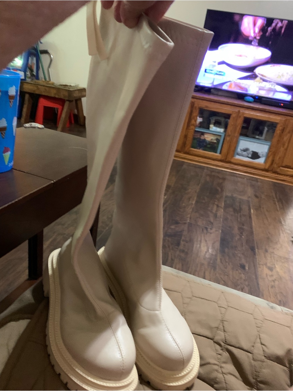 Women's Chunky Lug-Sole Platform Knee-High Boots